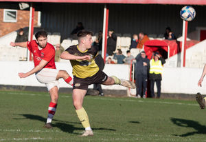 Whitchurch Alport's Ollie Hilden goes for goal. Picture: Liam Pritchard