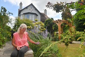 Gardener Sue Griffiths at her home in Wem, which will be open for the National Garden Scheme this Sunday