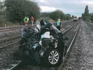 Supporting image for story: WATCH: Train smashes into car parked on Staffordshire railway tracks