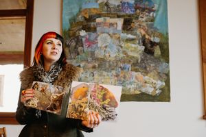 Caris Jackson at the Community Art Showcase Unveiled at Halfway House on The Wrekin