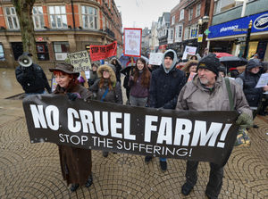 A demonstration through Market Square, Stafford