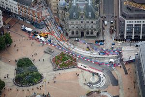 Trams will make their way past Victoria Square and Birmingham Town Hall. Picture: Midland Metro Alliance