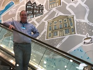 Neil Harrow, store manager, checks out the new Primark fashion store which opened today in Shrewsbury