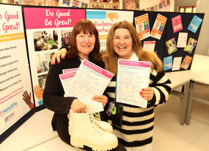 Retail assistant Lorraine O'Donnell with store manager Julie Rowson