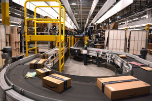 Packages work their way around a serpentine conveyor belt system at the Amazon Fulfilment Centre in Sutton Coldfield (Mike Sheridan/Express and Star)