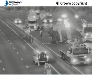 The aftermath of last night's crash on the M6