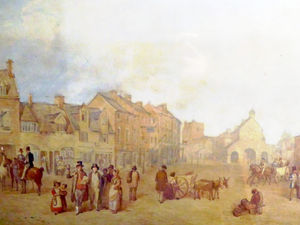 Supporting image for story: All Newport life is there in 1838 painting of bustling street
