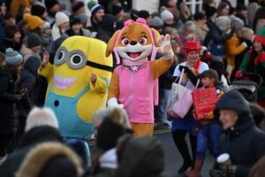 All kinds of characters at the annual Christmas Parade..