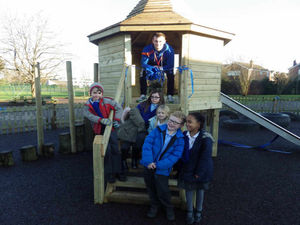 Supporting image for story: Shrewsbury town football player back at school to open new play area
