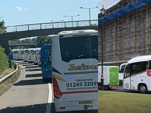 Supporting image for story: Hundreds of empty coaches join Honk For Hope protest convoy in London