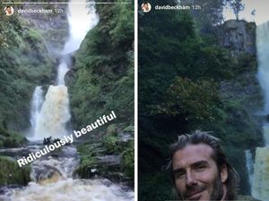 David Beckham posted images on Instagram of his visit to the Pistyll Rhaeadr