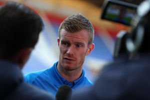 Chris Brunt speaks to the media. (AMA)