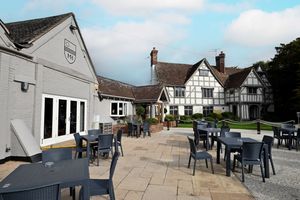 The pub is historic and very eye-catching