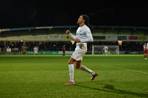 Dylan Allen-Hadley celebrates giving AFC Telford United the lead. Picture: Kieren Griffin Photography