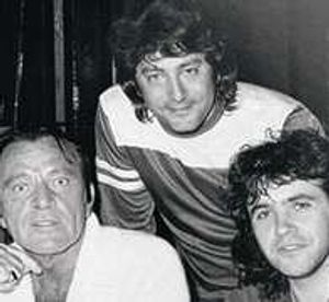 Jeff (centre) with Richard Burton and David Essex