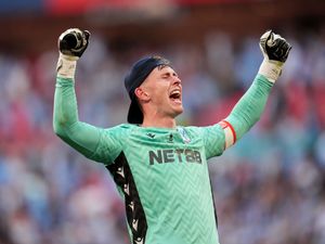Dean Henderson celebrates Crystal Palace's FA Cup victory