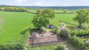 The triple bay garage and back of the house from a birds-eye view. Photo: Strutt & Parker/Rightmove