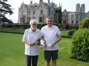 Two in a row for Lilleshall president Mike Caird and (right) Mark Hussell
