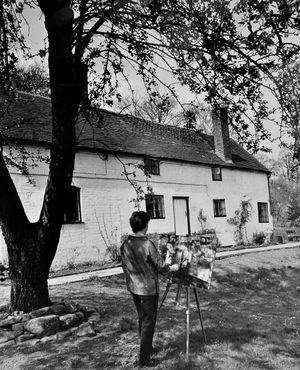 'Cottage at Claverley' is written on the back of this print. The picture was taken on April 29, 1967.