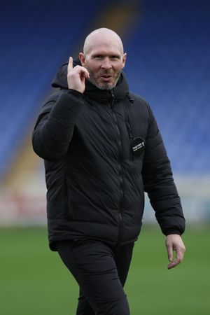 Michael Appleton celebrates victory over Crawley Town