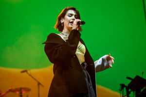 Dua Lipa at Birmingham's Genting Arena. Pic: Emma Turner