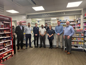 Stuart Anderson MP visits MSN & Lunts Pharmacy in Church Stretton. Photo: Stuart Anderson