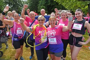This team supported each other as they ran as a squad in the 5k race