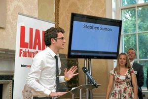 Stephen Sutton speaking at a charity function held at Downing Street