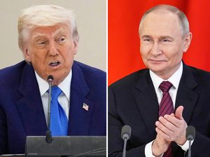 A composite image of Donald Trump and Vladimir Putin