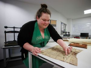 Supporting image for story: Work begins to conserve one of the oldest paper documents on island of Ireland