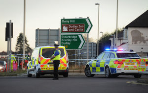 Police cordoned off the Burnt Tree junction on the Sandwell and Dudley border