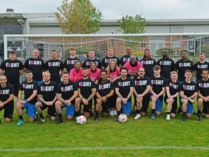 Supporting image for story: Goalfest at Shrewsbury charity clash as footballers close in on £500 target in memory of loved ones