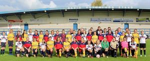 AFC Telford United U16s, Burton Albion U16s and Shrewsbury Juniors U16s took part in a charity football tournament. Credit: Tom Otoole 