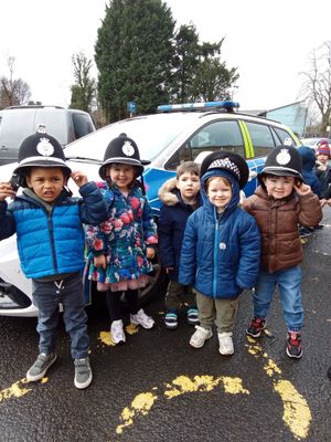 The children enjoyed popping in to deliver their kindness gifts at the local police station.