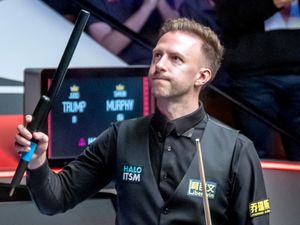 Judd Trump in action during the World Snooker Championship 2025