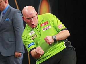 Supporting image for story: Video: Michael van Gerwen slams on the power to overcome Phil Taylor