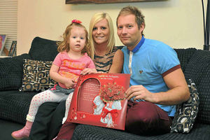 Stuart Whittle with fiancee Claire Jewhurst and their two-year-old daughter Summer