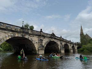 The group worked to clean up the River Severn. Picture: Shrewsbury Vegans