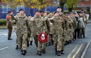 The parade for the Remembrance Sunday commemorations in Dudley