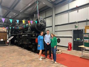 Organisers Beth Heath (Shropshire Festivals), Mark Hooper (Visit Shropshire), and Clare Wells (Shropshire Festivals) at The Engine House