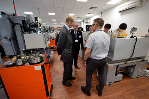 The Duke of Kent officially opening new engineering academy at South Staffordshire College at Cannock Campus