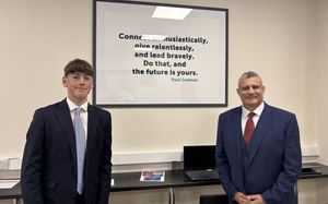 Paul Cadman, CEO of Starting Point Recruitment in Walsall, with Oli Nugent Smith, who recently did work experience at SPR.