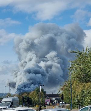 Smoke from the fire rising above Wednesbury. Photo: Darryl Magher