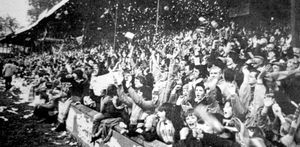 A ticker tape welcome for Shrewsbury Town at the Gay Meadow