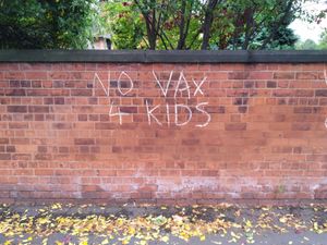 Supporting image for story: Anti-vax graffiti condemned by councillor after appearing near Wolverhampton park