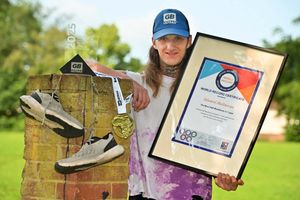 Edward Molineaux with his world record certificate