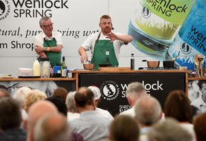 Chef James Sherwin demonstrates his cooking skills