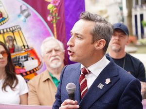 Paul W Fleming speaking at a rally