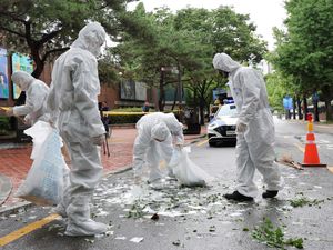 Supporting image for story: Rubbish dropped by balloon on South Korea’s presidential compound