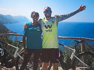 Supporting image for story: From Mallorca to Molineux: Wolves fan Stu cycles 1,300 miles for cancer charity